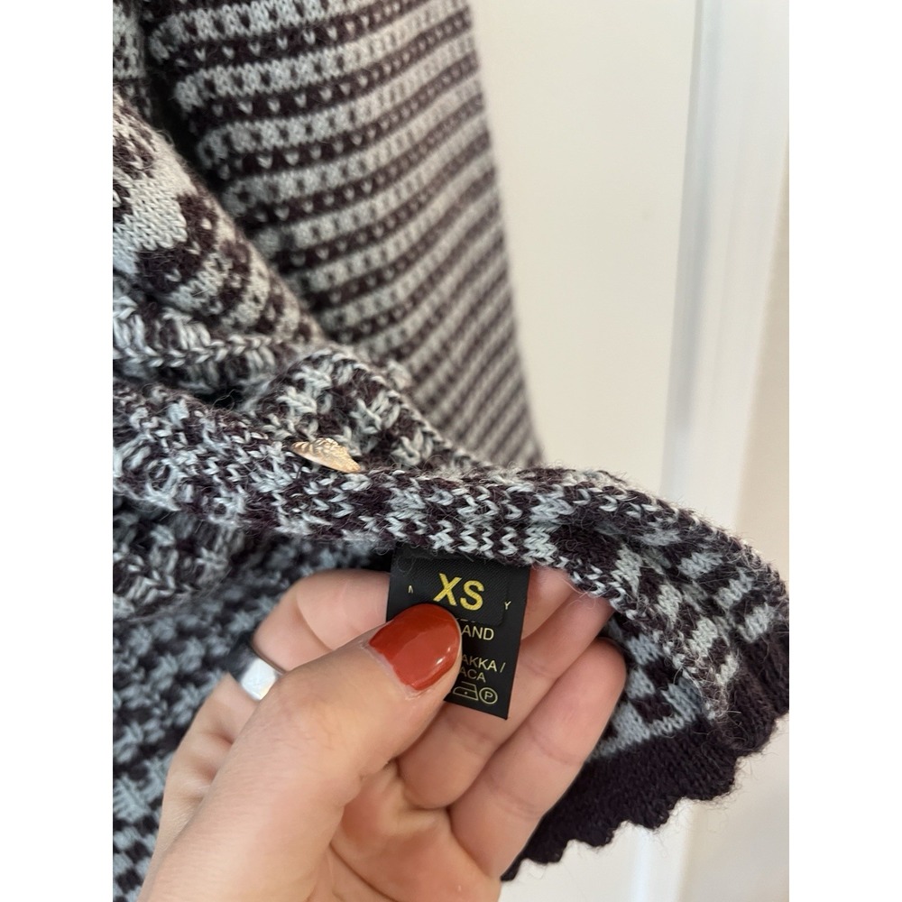 Oleana 100% Alpaca Norwegian Nordic Knit Cardigan - Women's XS - Picture 4 of 9